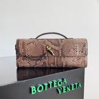 BV Long Clutch Andiamo With Handle 31cm Python Lambskin