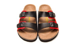 Birkenstock Arizona Red & Black Two-Tone Birko-Flor