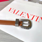 Valentino VLogo Signature Belt 2.0cm Tan Brown Cowhide 202889