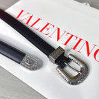 Valentino VLogo Signature Belt 2.0cm Black Cowhide 202887