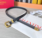 Valentino VLogo Signature Belt 2.0cm Black Cowhide 202886