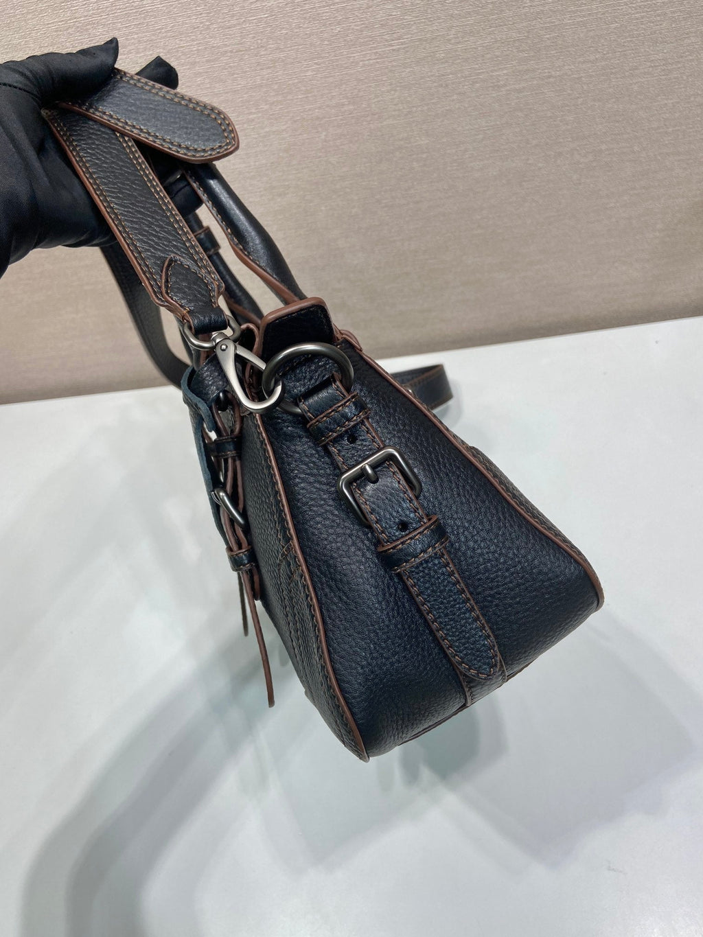 Prada Large Tote Bag 35cm Black Leather