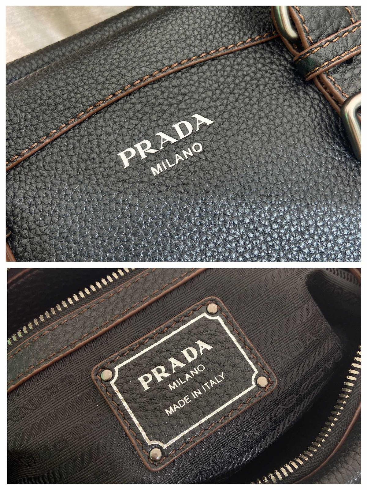 Prada Large Tote Bag 35cm Black Leather
