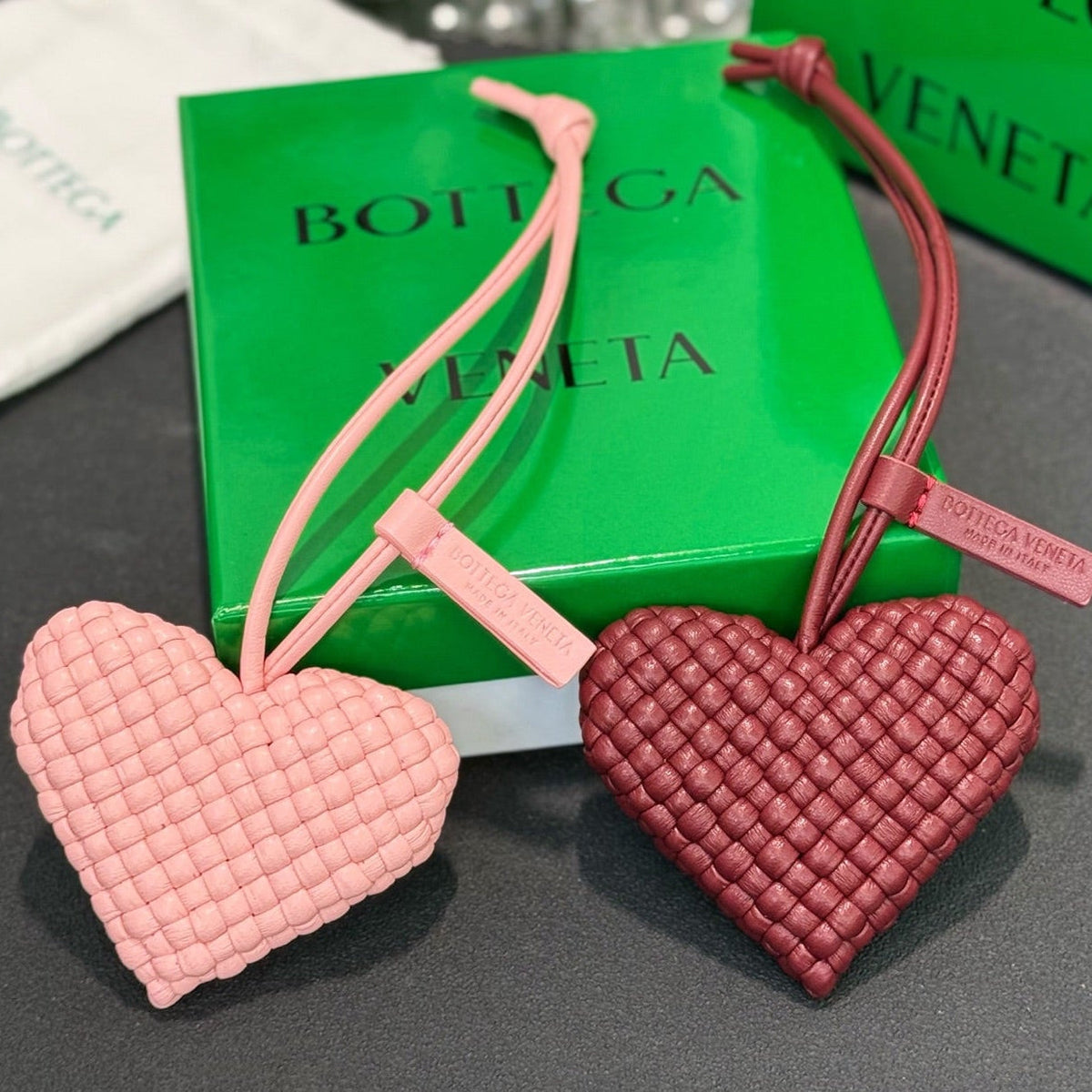 Bottega Veneta Heart Charm Lambskin