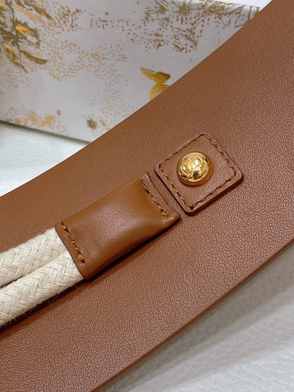 cd nolita belt brown lambskin gold buckle