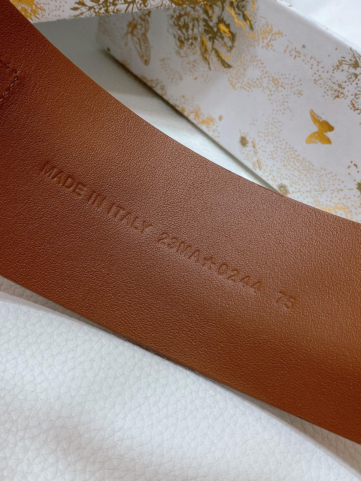 cd nolita belt brown lambskin gold buckle