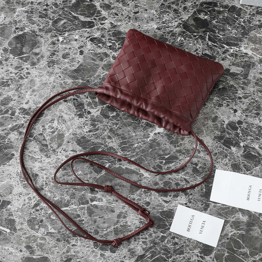 Bottega Veneta 2025 Small Dustbag Burgundy Calf Leather