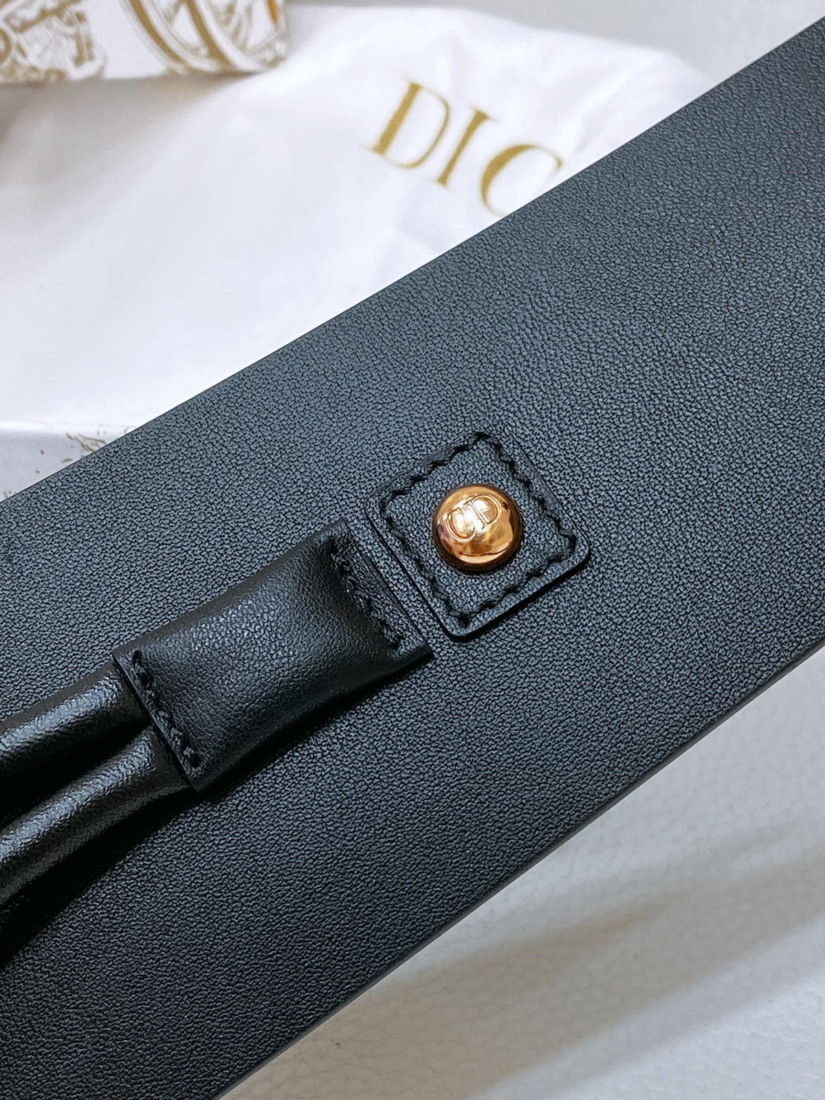 cd nolita belt black lambskin gold buckle