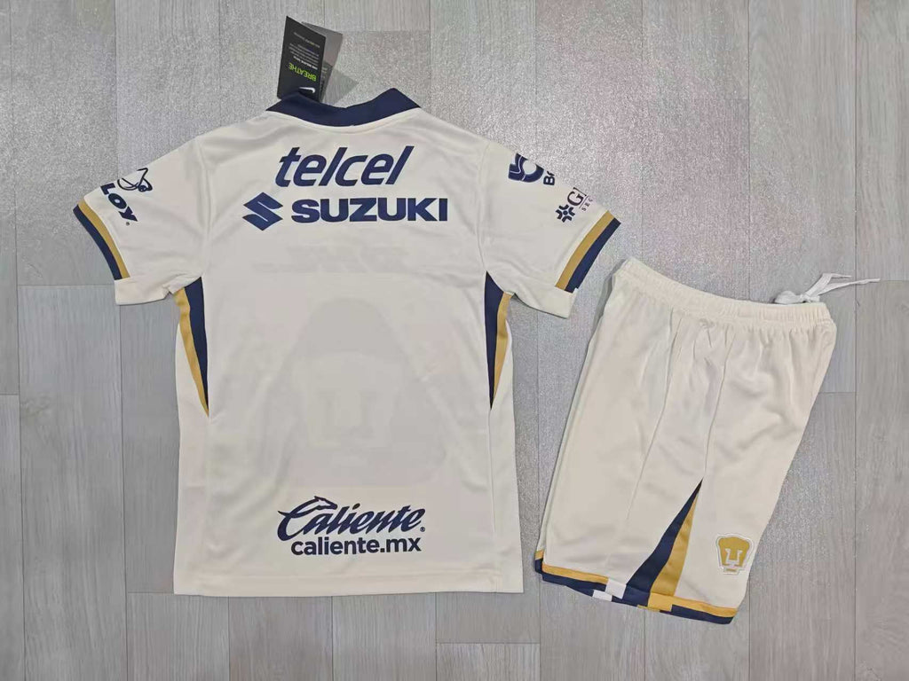 KIDS Pumas UNAM White/Navy/Gold Home Kit