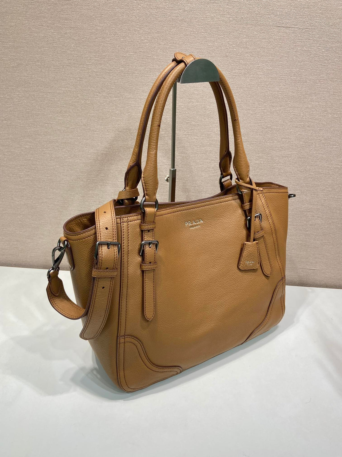 Prada Large Tote Bag 38cm Brown Leather