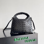 BV Mini Hop Hobo Bag Black Intrecciato Calfskin