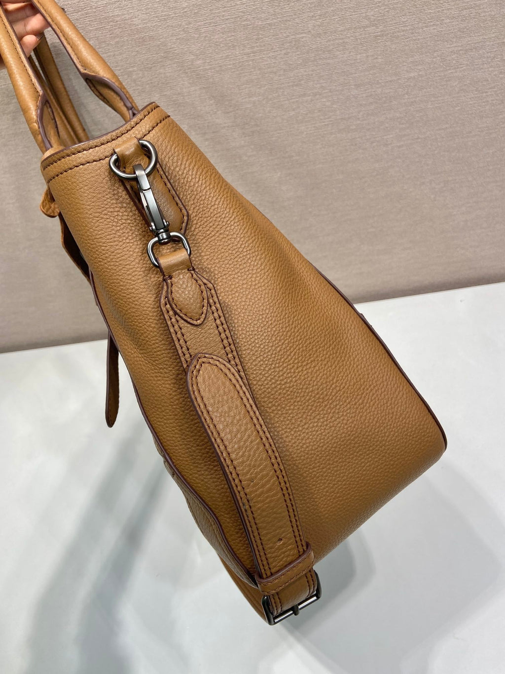 Prada Large Tote Bag 38cm Brown Leather