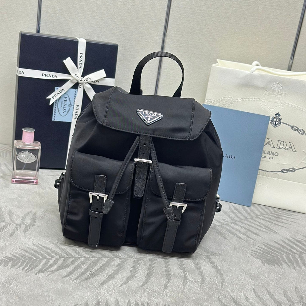 Prada 2026 Backpack 23.5cm Black Re-Nylon