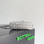 Bottega Veneta 2026 Bang Bang Vanity Case 22cm Silver Laminated Leather 137084