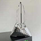 Bottega Veneta 2026 Dust Bag Silver Laminated Leather