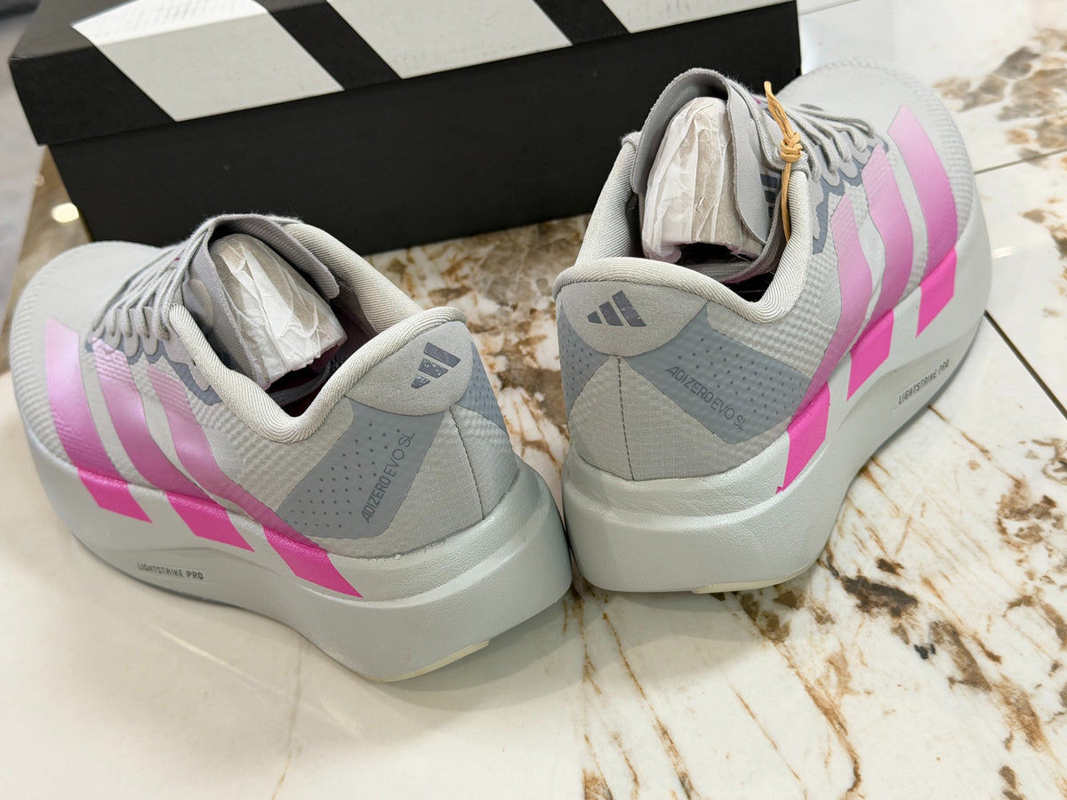 adidas Adizero Evo SL Running Shoes - Grey Two / Lucid Fuchsia