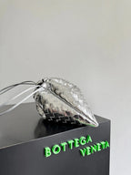 Bottega Veneta 2026 Dust Bag Silver Laminated Leather