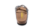 Birkenstock Mayari Sandal Gray Birko-Flor with Rose Gold Buckles
