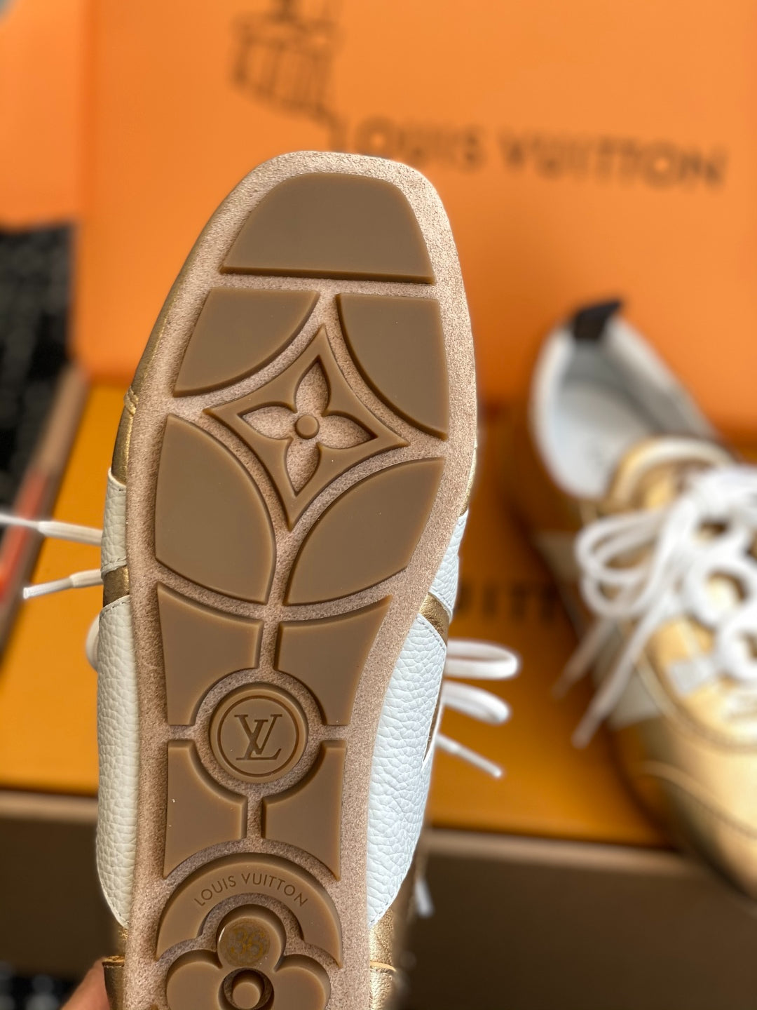 Louis Vuitton Recif Sneaker (Metallic Gold/White)