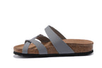Birkenstock Mayari Sandal Gray Birko-Flor with Rose Gold Buckles
