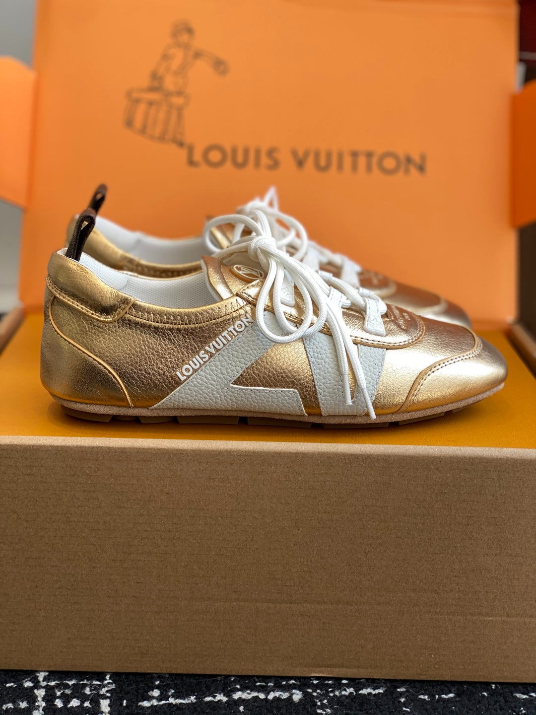 Louis Vuitton Recif Sneaker (Metallic Gold/White)