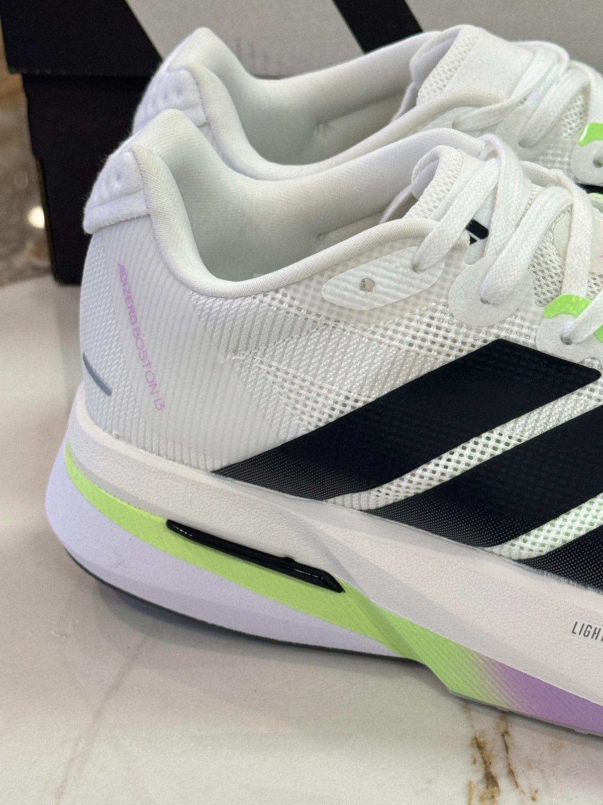 adidas Adizero Boston 13 "Cloud White / Spark Lime"