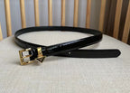 Prada Belt 1.5cm With Triangular Logo Buckle Black Patent Leather