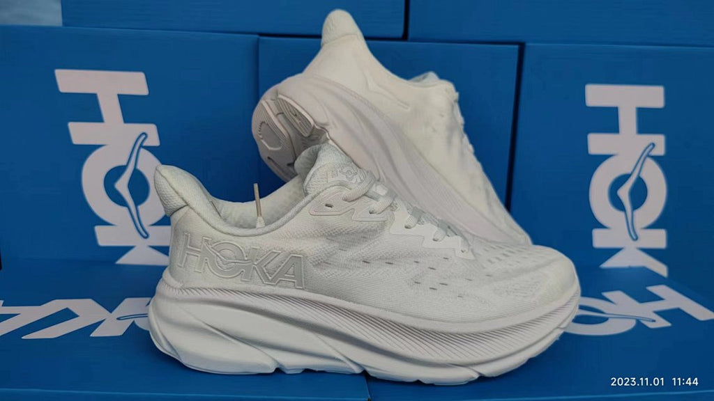 HOKA Men's Clifton 9 Running Shoes Triple White