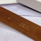 CL LARGE 35MM TWIN TRIOMPHE BELT IN BRONZE BROWN CALFSKIN GOLD HARDWARE