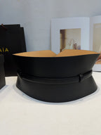 Alaia Double Bustier Belt Black Sheepskin 203564