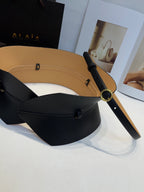 Alaia Double Bustier Belt Black Sheepskin 203564