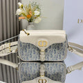 Dior 2026 Bobbi Bag 20cm Blue White Fabric Leather 345613