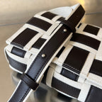 MINI CASSETTE 23 IN BLACK WHITE CALFSKIN