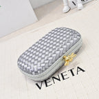 Bottega Veneta 2026 Knot Clutch 20cm Silver Gold Woven Leather