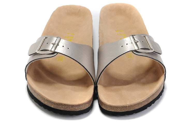 Birkenstock Madrid Slide Sandal Silver Metallic