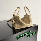 BV 2026 Mini Loop Camera Bag Beige Woven Lambskin Leather