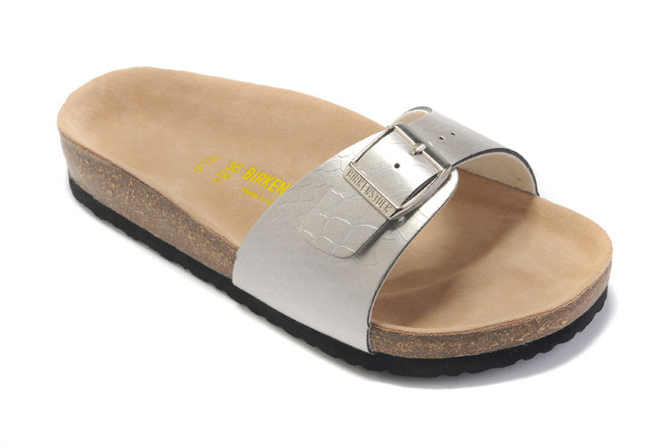 Birkenstock Madrid Slide Sandal Silver Metallic