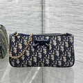 Dior 2026 Oblique Bow Chain Bag Blue Beige Canvas Leather 284289