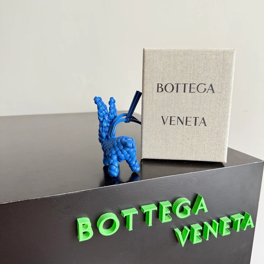 BV Rabbit Charm Blue Lambskin