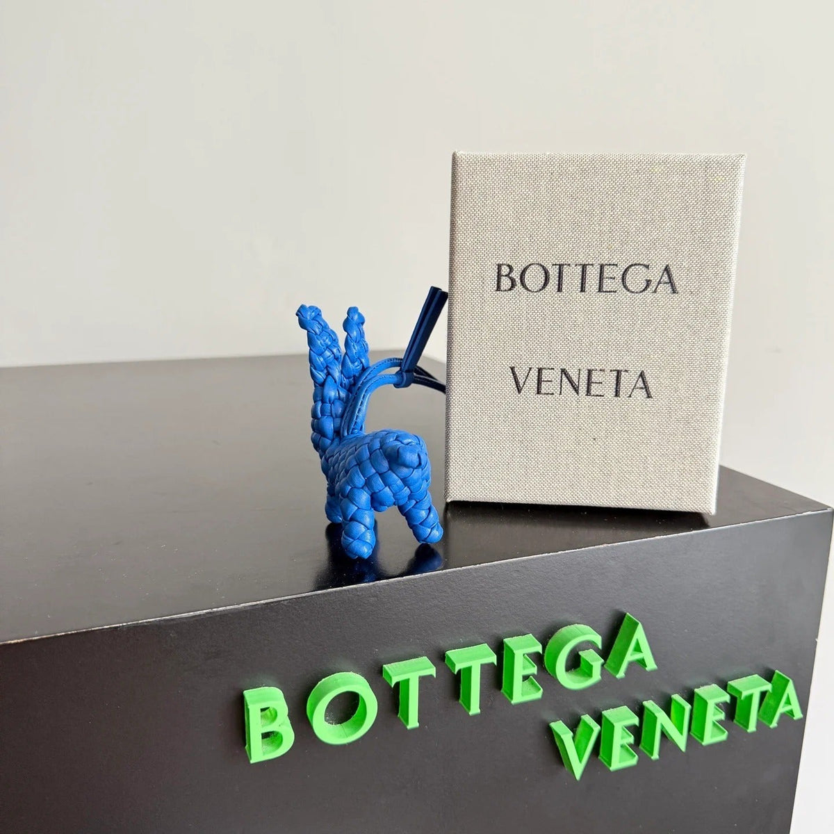 BV Rabbit Charm Blue Lambskin