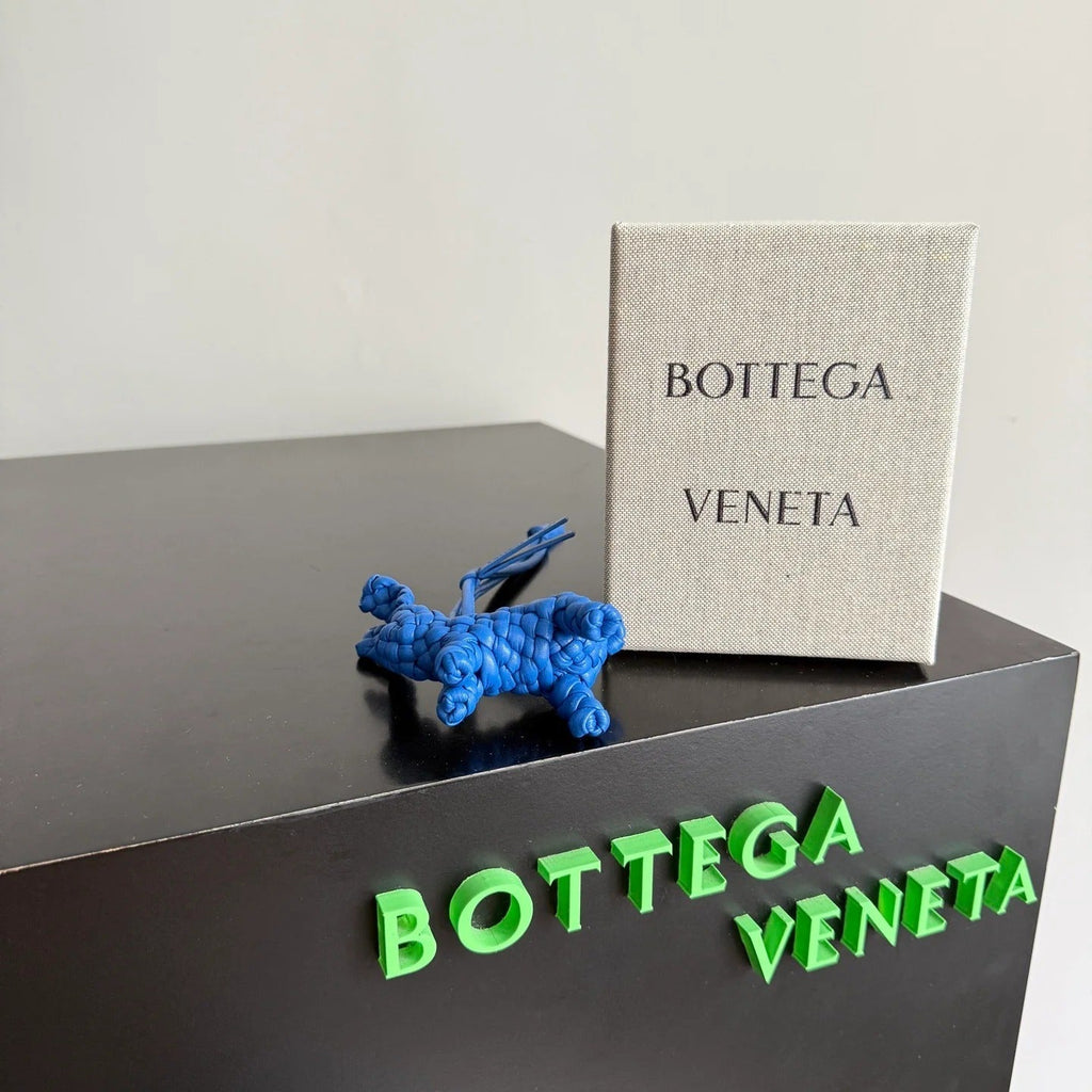BV Rabbit Charm Blue Lambskin