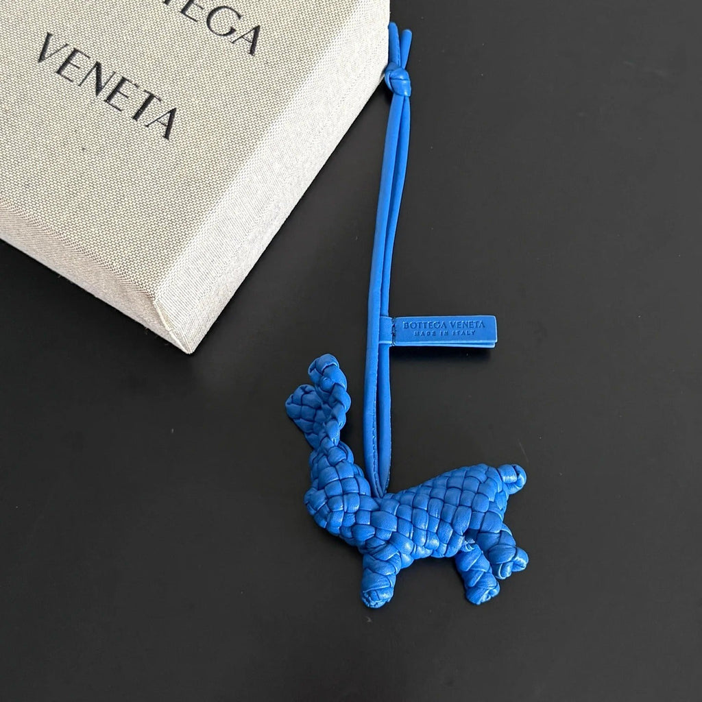 BV Rabbit Charm Blue Lambskin