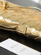 Andiamo Clutch 31cm Gold Intrecciato Leather