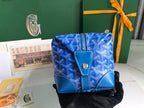 Goyard Bowling 25 Toiletry Bag Blue Canvas & Calfskin