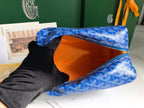 Goyard Bowling 25 Toiletry Bag Blue Canvas & Calfskin