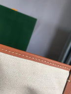 Goyard Saint Louis PM 34 Black Goyardine Canvas Tan Calfskin