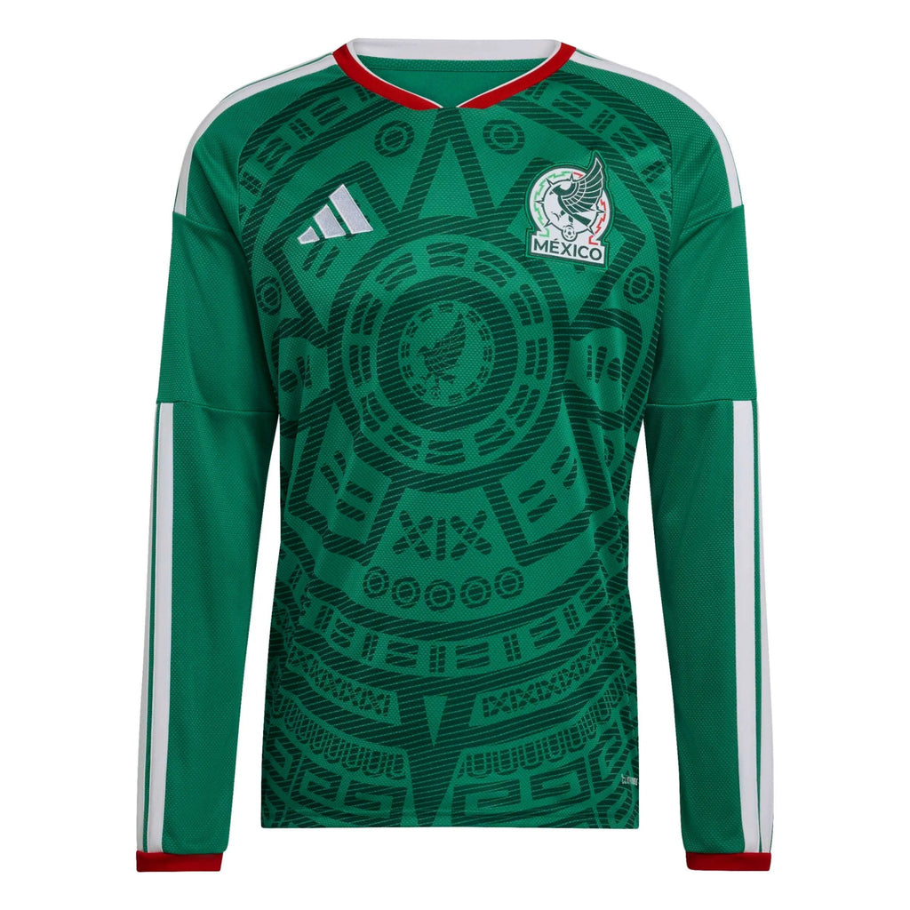adidas 2026 Mexico Men's Stadium Home Long-Sleeve Soccer Jersey (Custom)