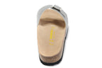 Birkenstock Madrid Slide Sandal Silver / White Textured
