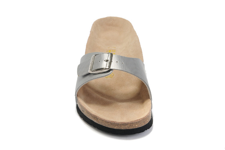 Birkenstock Madrid Slide Sandal Silver / White Textured
