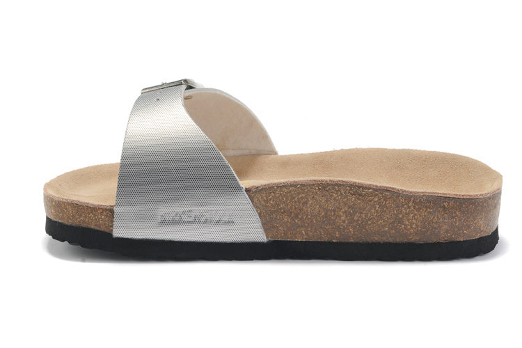 Birkenstock Madrid Slide Sandal Silver / White Textured